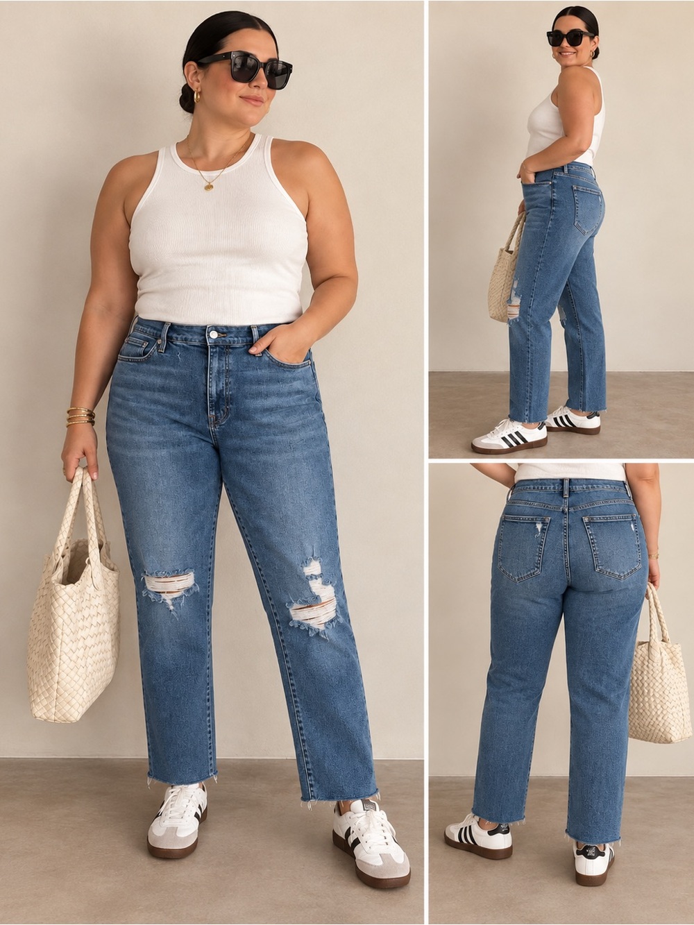 NWOT | Good American | Good Legs Straight Distressed High Rise Jeans - Size 20